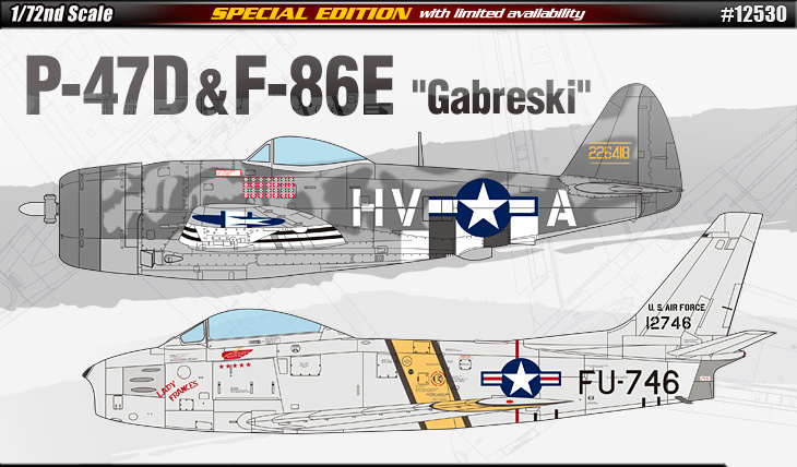 AC12530 P-47D & F-86E "Gabreski" 1/72