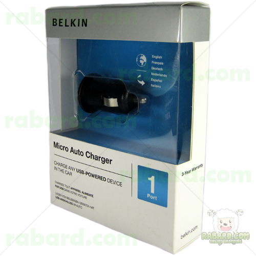 หัวชาร์จในรถ มาตรฐาน belkin 1.0 แอมป์ (สีดำ)