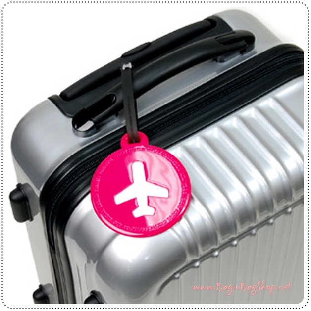 HAPPY FLIGHT Round Luggage Tag ป้ายห้อยกระเป๋าเดินทาง