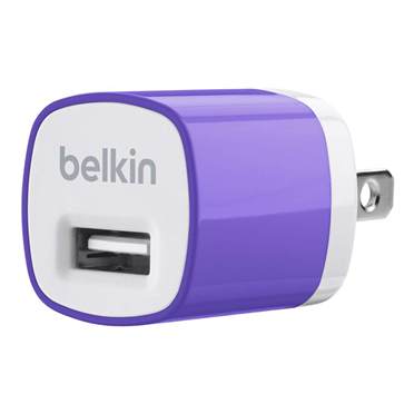 หัวชาร์จบ้าน belkin 1.0 แอมป์ (สีม่วง)