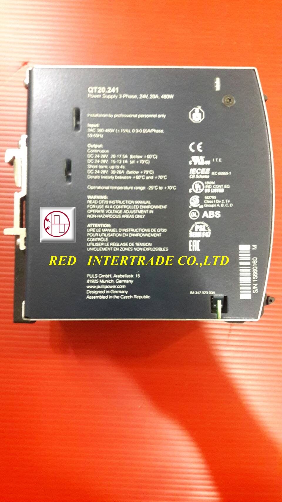 PULS QT20.241 DC 24V 20A POWER SUPPLY 480W