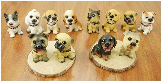 ตุ๊กตาสุนัข เรซิ่น หลายสายพันธุ์ เซ็ต B /Size mini