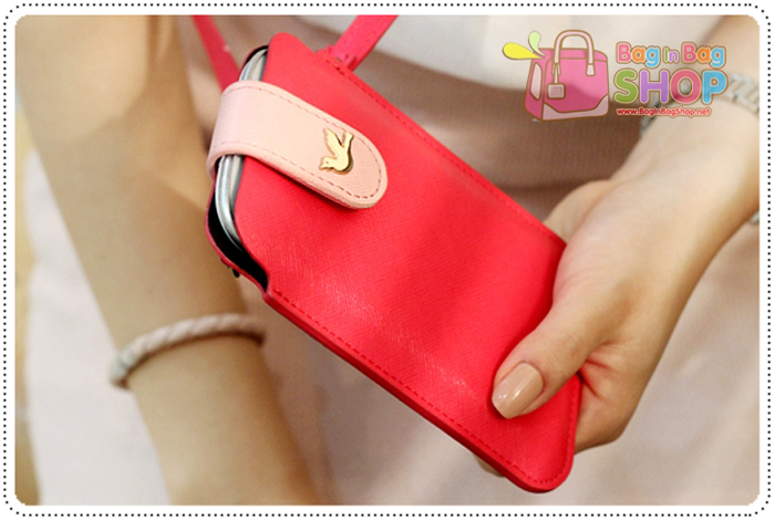 Two Strap Phone Case กระเป๋าใส่ IPhone แบบหนังเรียบ