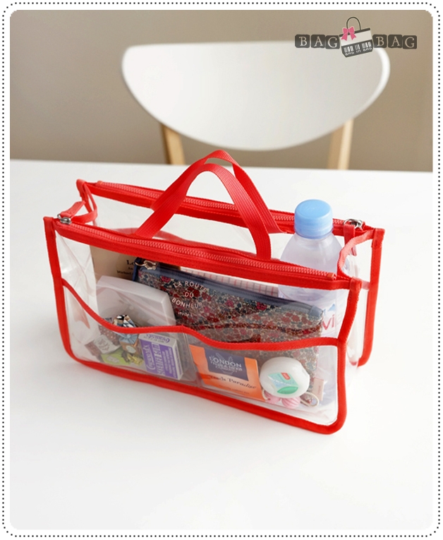 Clear dual bag in bag กระเป๋าจัดระเบียบ รุุ่น ใส