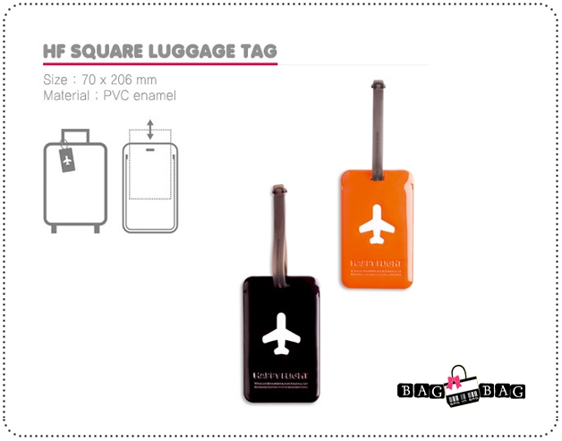 HAPPY FLIGHT Square Luggage Tag ป้ายห้อยกระเป๋าเดินทาง