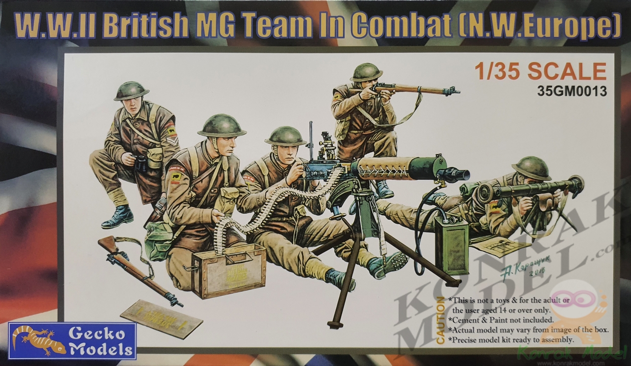 35GM0013 W.W. II BRITISH MG TEAM IN COMBAT (N.W. EUROPE) [1/35]