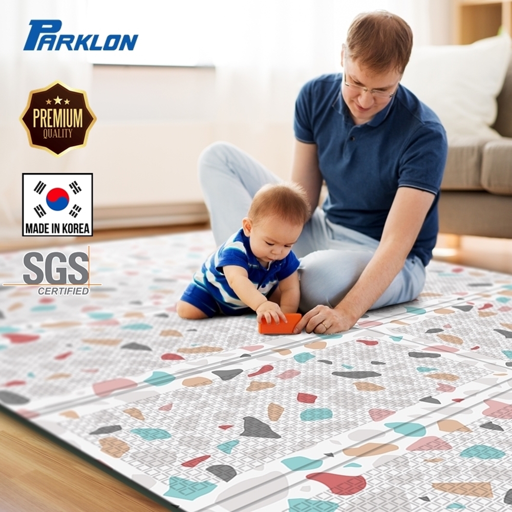 แผ่นรองคลาน Parklon แบบพับได้ PE Folding Mat ลาย Deco Terrazzo ขนาด 140*200 หนา 1.0cm