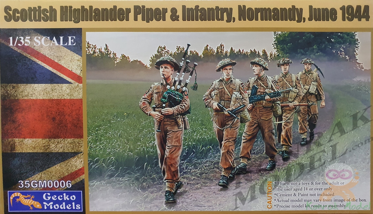 35GM0006 SCOTTISH HIGHLANDER PIPER & INFANTRY NORMANDY, JUNE 1944 [1/35]
