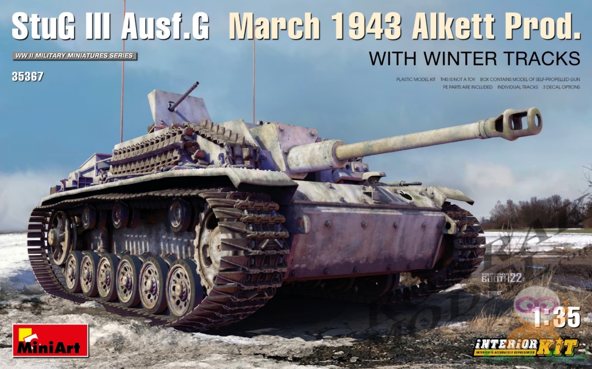 MI35367 StuG III Ausf. G March 1943 Alkett Prod. WITH WINTER TRACKS. INTERIOR KIT [1/35]