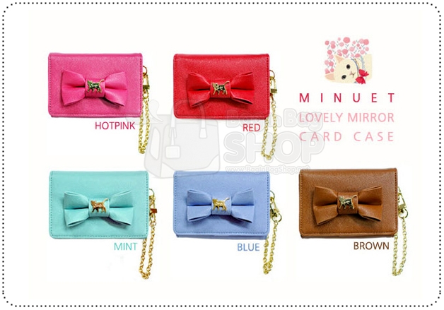lovely mirror card case กระเป๋าใส่บัตร พร้อมกระจก