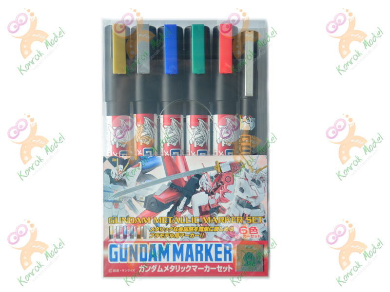 GMS121 Gundam Metallic Marker Set (6 Colours Pen)