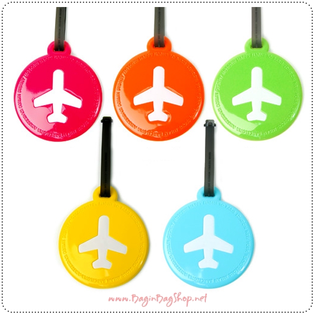 HAPPY FLIGHT Round Luggage Tag ป้ายห้อยกระเป๋าเดินทาง