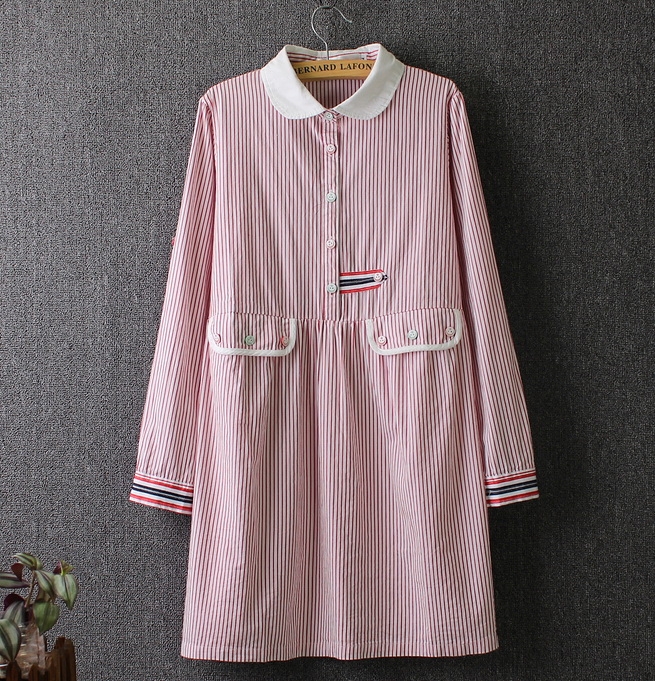 เสื้อผ้าฝ้ายนุ่มลายทาง รอบอก 37 นิ้ว