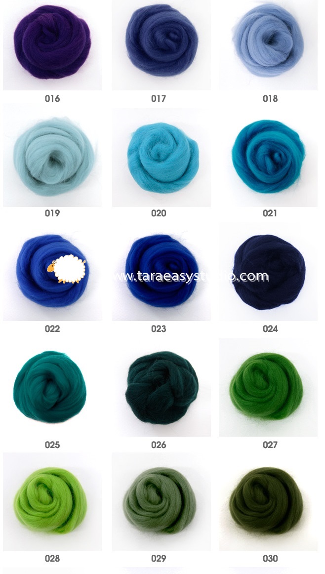 ตารางเทียบสีใยขนแกะเกรดพรีเมี่ยม หนัก 5g พร้อมส่ง 50 เฉดสี