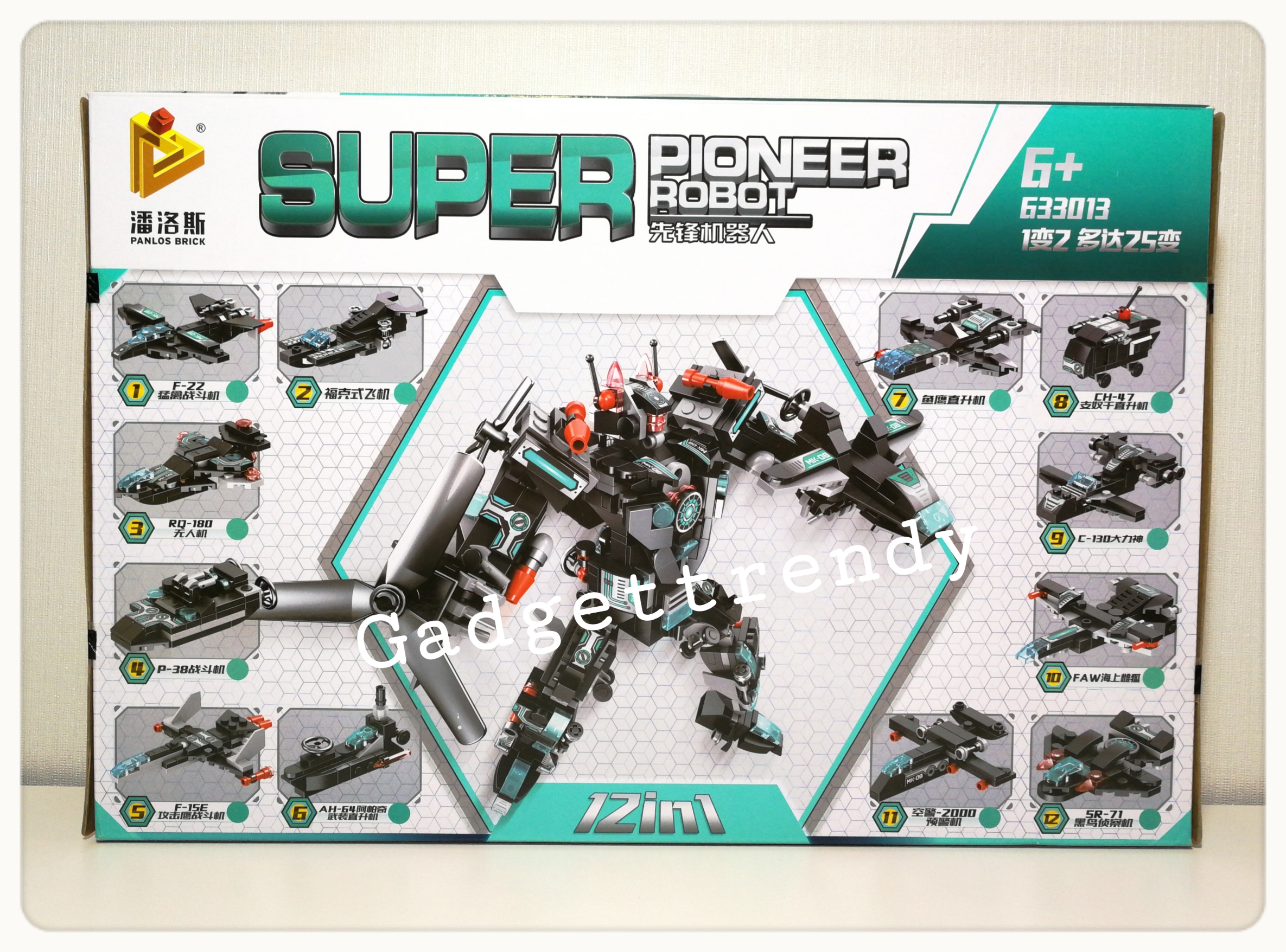 12in1 ตัวต่อ เลโก้ หุ่นยนต์ และ เครื่องบิน แปลงร่าง 577 ชิ้น ในกล่อง