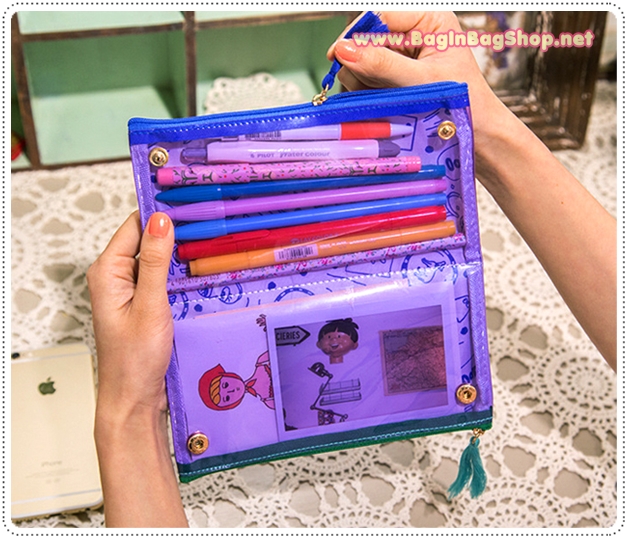 Clear Pencil Double Zip Case