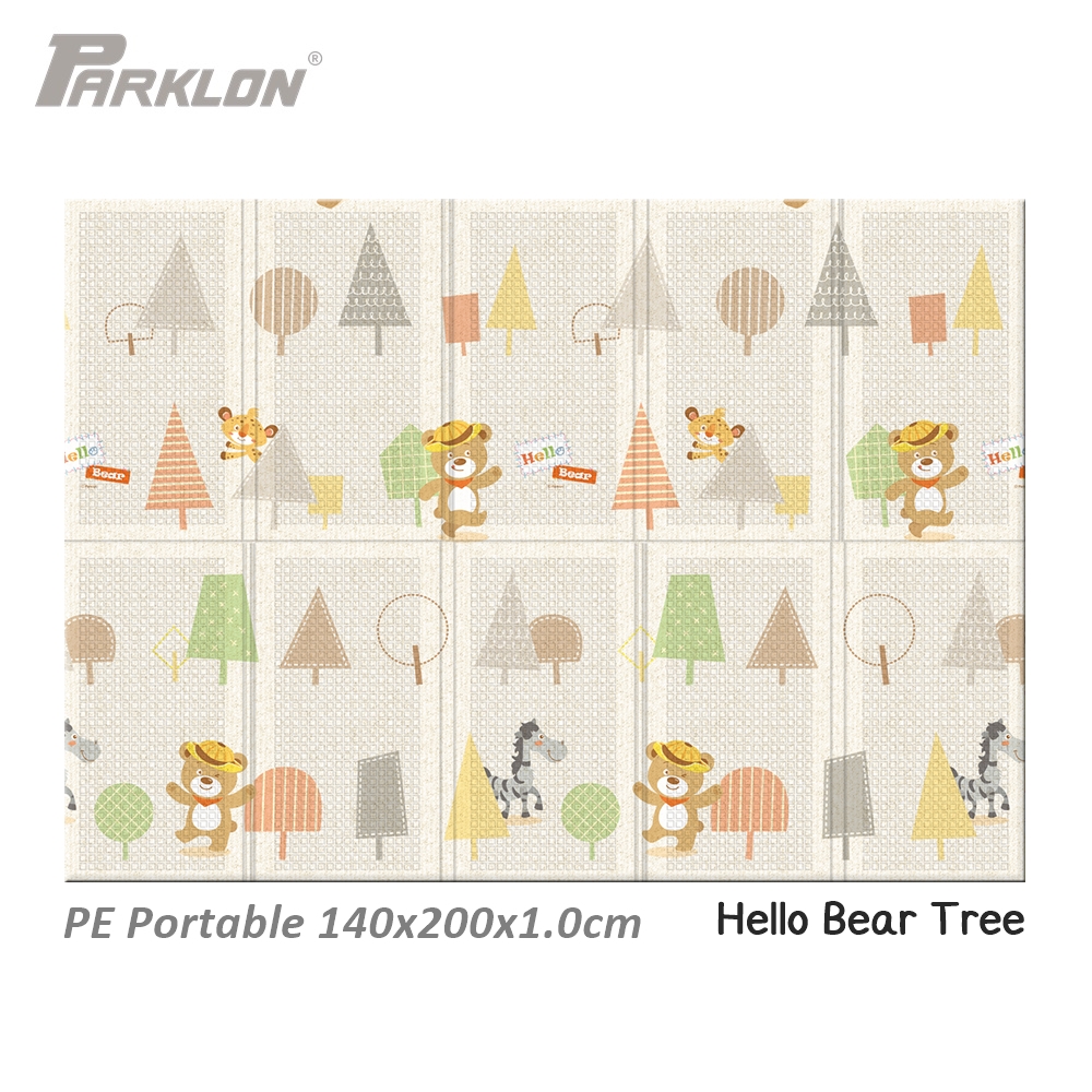 แผ่นรองคลาน Parklon แบบพับได้ PE Folding Mat ลาย Hello Bear Tree ขนาด 140*200 หนา 1.0cm