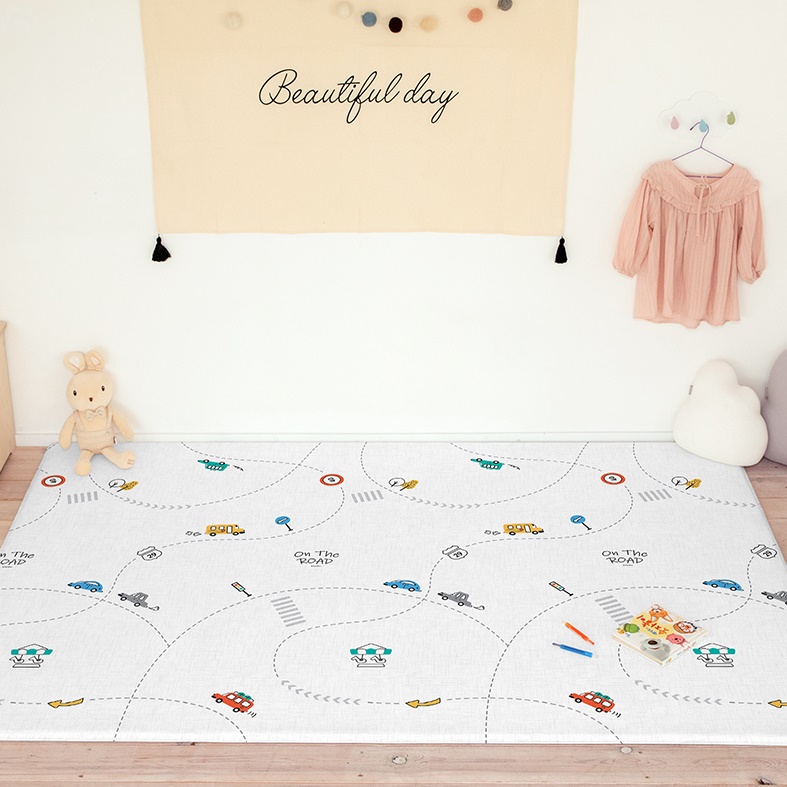 แผ่นรองคลาน PARKLON LaPure Soft Mat ลาย On The Road มีลายทั้ง 2 ด้าน ขนาด 140x235x1.5cm