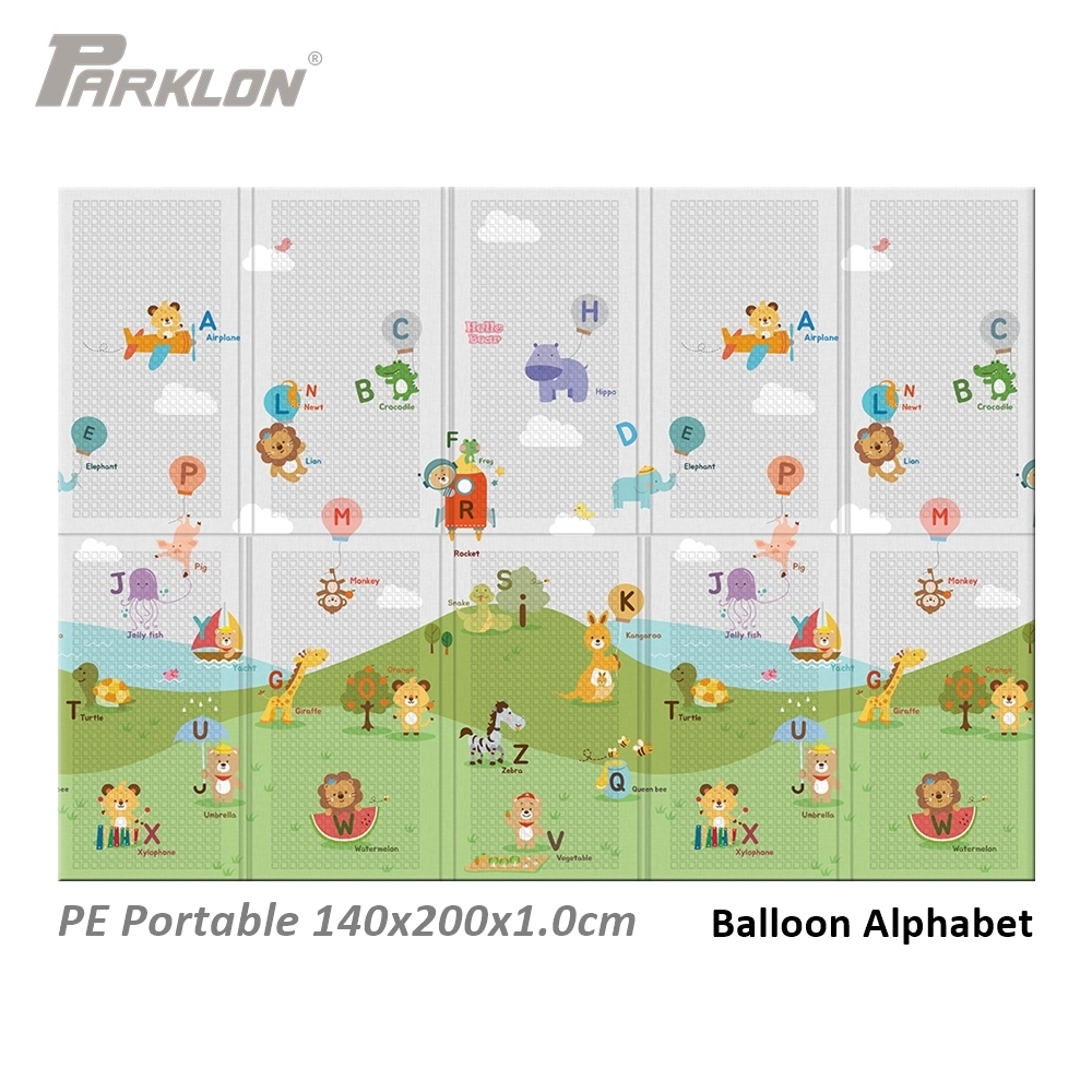 แผ่นรองคลาน Parklon แบบพับได้ PE Folding Mat ลาย Balloon Alphabet ขนาด 140*200 หนา 1.0cm
