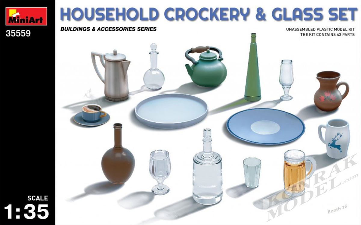 MI35559 HOUSEHOLD CROCKERY & GLASS SET 1/35
