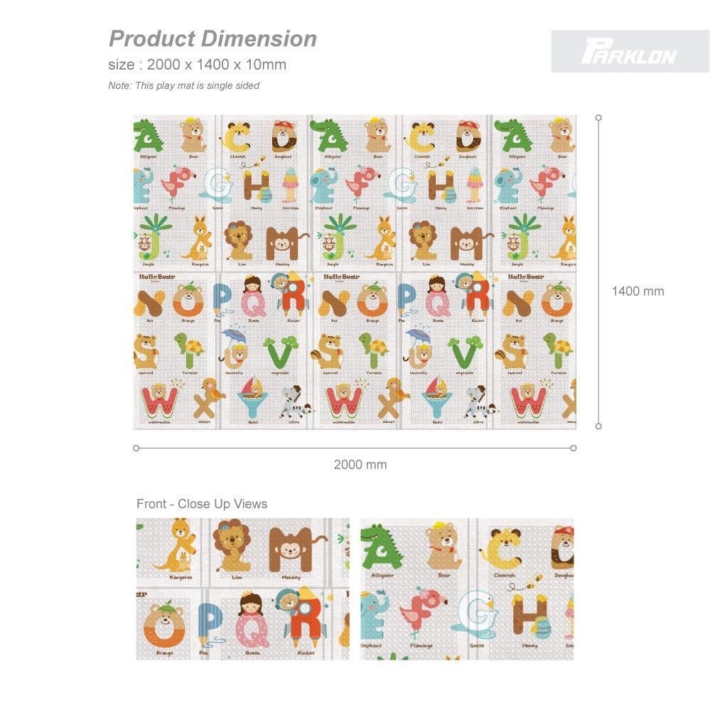 แผ่นรองคลาน Parklon แบบพับได้ PE Folding Mat ลาย ABC Alphabet ขนาด 140*200 หนา 1.0cm