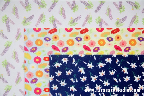 Felt : ลายดอกไม้ฤดูใบไม้ผลิมี 3 ลาย ลิลลี่ ดอกไม้ป่า panchtata ขนาด 45x30 cm/ชิ้น (พร้อมส่ง)