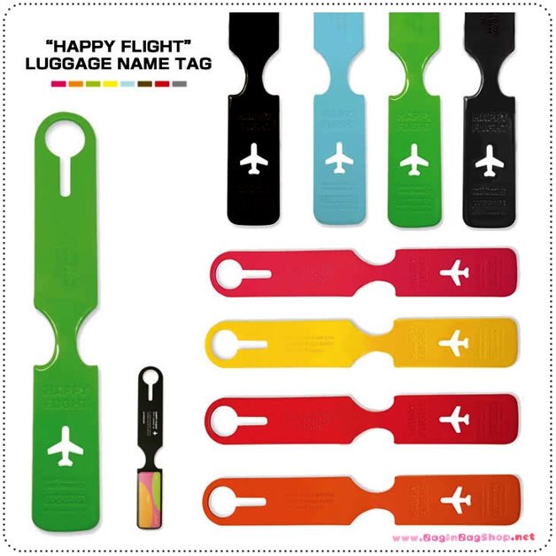 HAPPY FLIGHT Long Luggage Tag ป้ายห้อยกระเป๋าเดินทาง