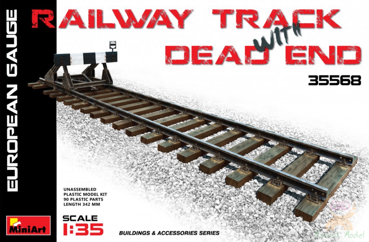 MI35568 RAILWAY TRACK w/ DEAD END. EUROPEAN GAUGE 1/35