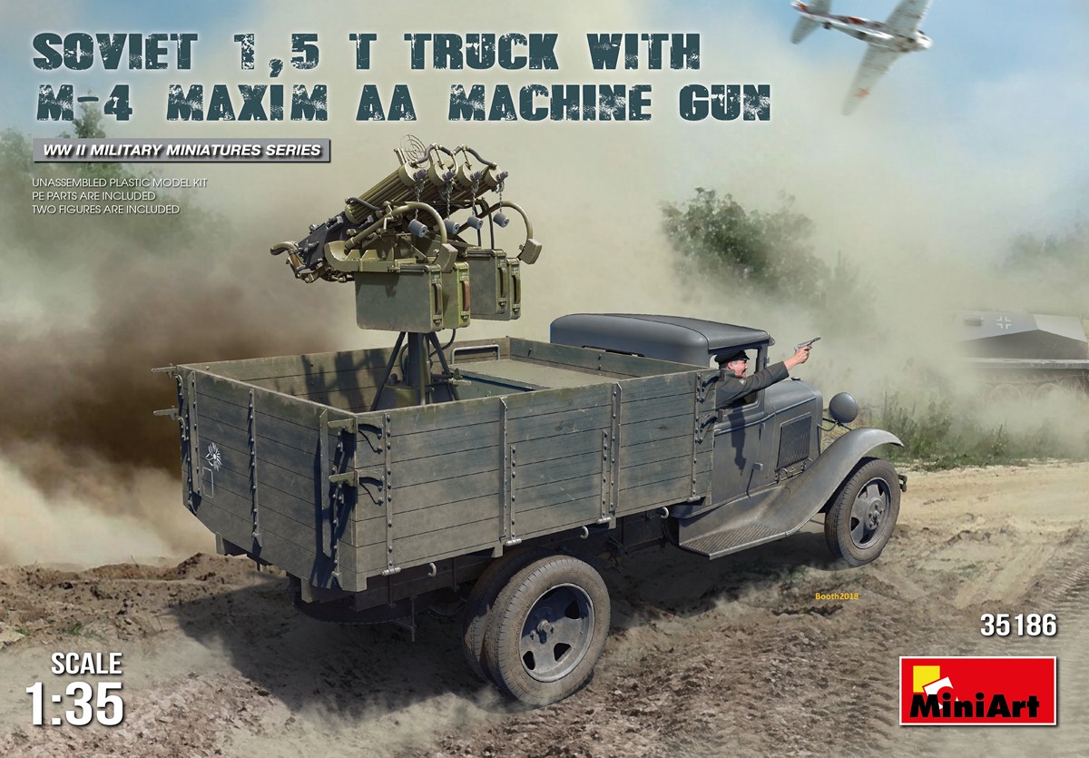 MI35186 SOVIET 1,5 t. TRUCK w/ M-4 Maxim AA Machine Gun 1/35