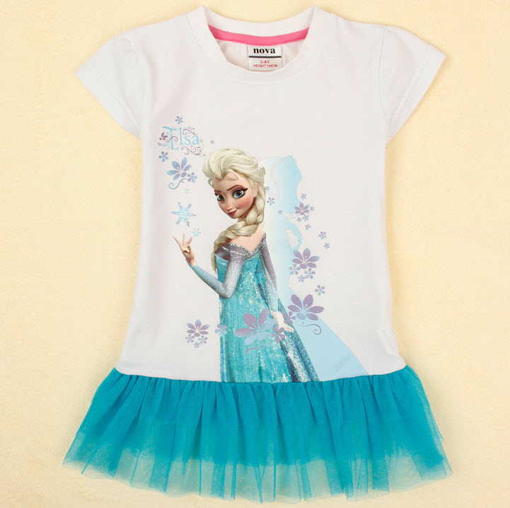เดรส Frozen เสื้อขาว