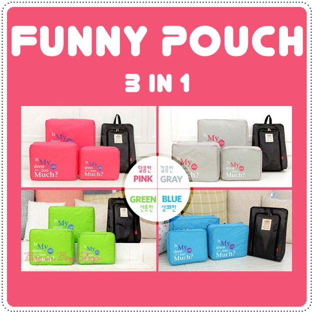 Funny Pouch เซ็ทจัดระเบียบกระเป๋าเดินทาง 3 ชิ้น