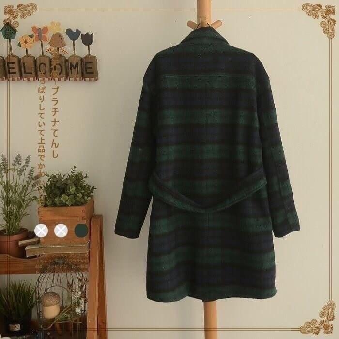 เสื้อโค้ทผ้าขนสัตว์ปักลายกระต่าย รอบอก 42 นิ้ว