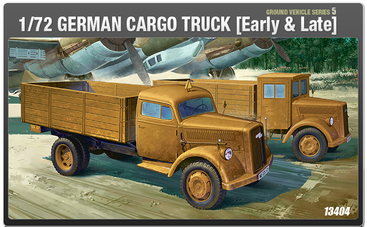 AC13404 WWII GROUND VEHICLE SET- 5 GERMAN CARGO TRUCK(Early&Late) (1/72)