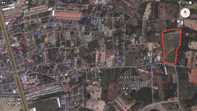 ขาย-ที่ดินเปล่า25ไร่74ตรว. ถ.สุขุมวิท 23 สัตหีบ จ.ชลบุรี