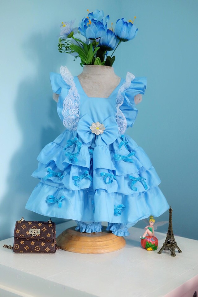 Ruffle skirt blue เด็กเล็ก