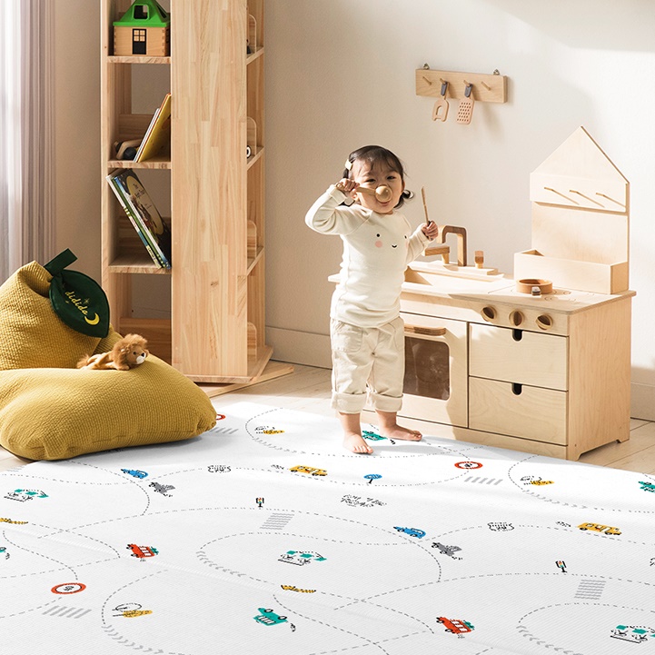 แผ่นรองคลาน PARKLON LaPure Soft Mat ลาย On The Road มีลายทั้ง 2 ด้าน ขนาด 140x235x1.5cm