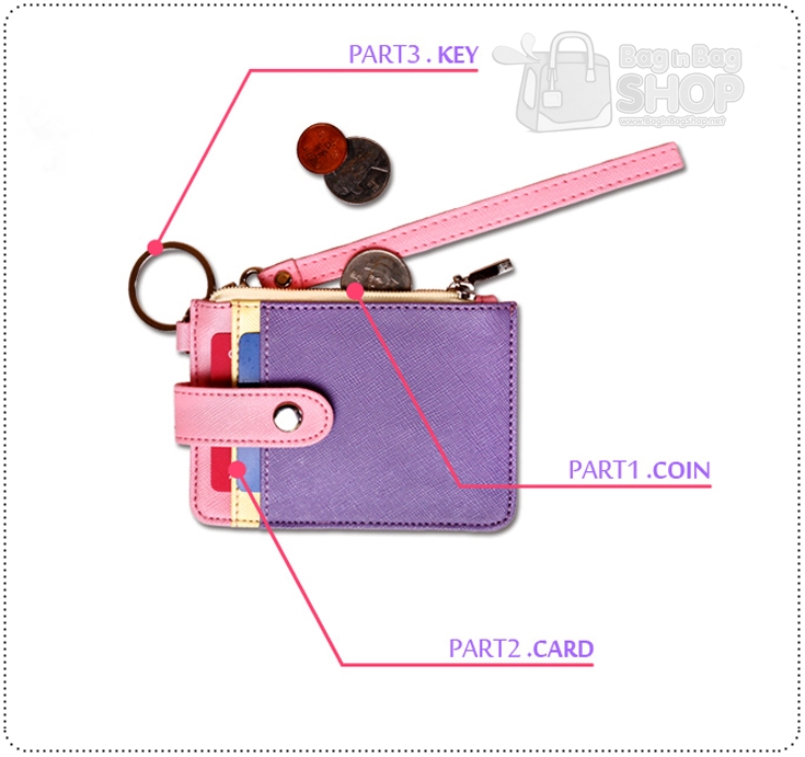 Coin & Card Wallet สำหรับใส่เหรียญ,บัตร และ กุญแจ