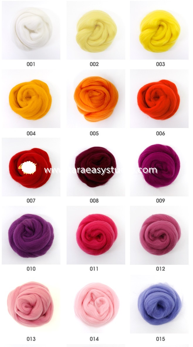 ตารางเทียบสีใยขนแกะเกรดพรีเมี่ยม หนัก 5g พร้อมส่ง 50 เฉดสี