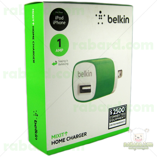 หัวชาร์จบ้าน belkin 1.0 แอมป์ (สีเขียว)