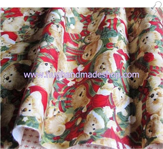 ผ้าคอตตอนนำเข้าลาย christmas bear