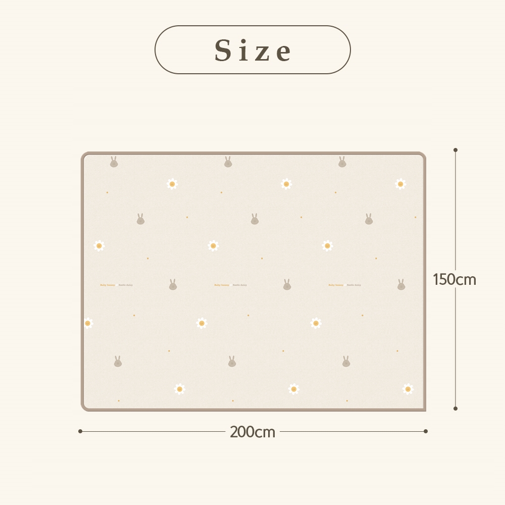 Parklon แผ่นรองคลานรุ่น PE Double Sided Prime Mat ขนาด 150x200cm หนา 1.5cm ลาย Bunny Daisy+Crayon