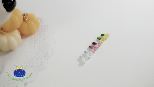 ลูกตาตุ๊กตาก้านเสียบ คริสตัล สี Yellow White Pink ขนาด 6mm/คู่