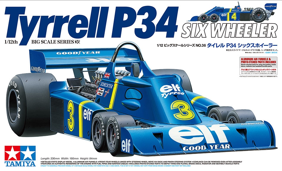 TA12036 Tyrrell P34 Six Wheeler (w/Photo-Etched Parts) 1/12
