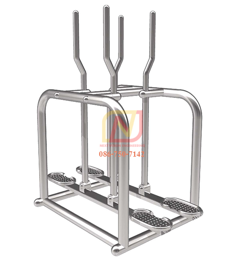 FTS-19 เครื่องออกกำลังกายกลางแจ้งสแตนเลส อุปกรณ์บริหารสะโพก-หัวไหล่ (แบบโยก-เดินสลับเท้าคู่)
