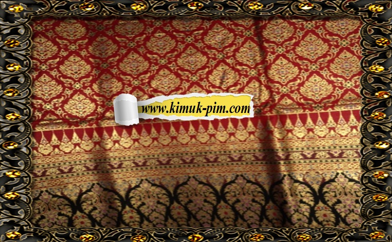 ผ้าพิมพ์ทองลายไทยสีแดงลายทองPCG2557/009