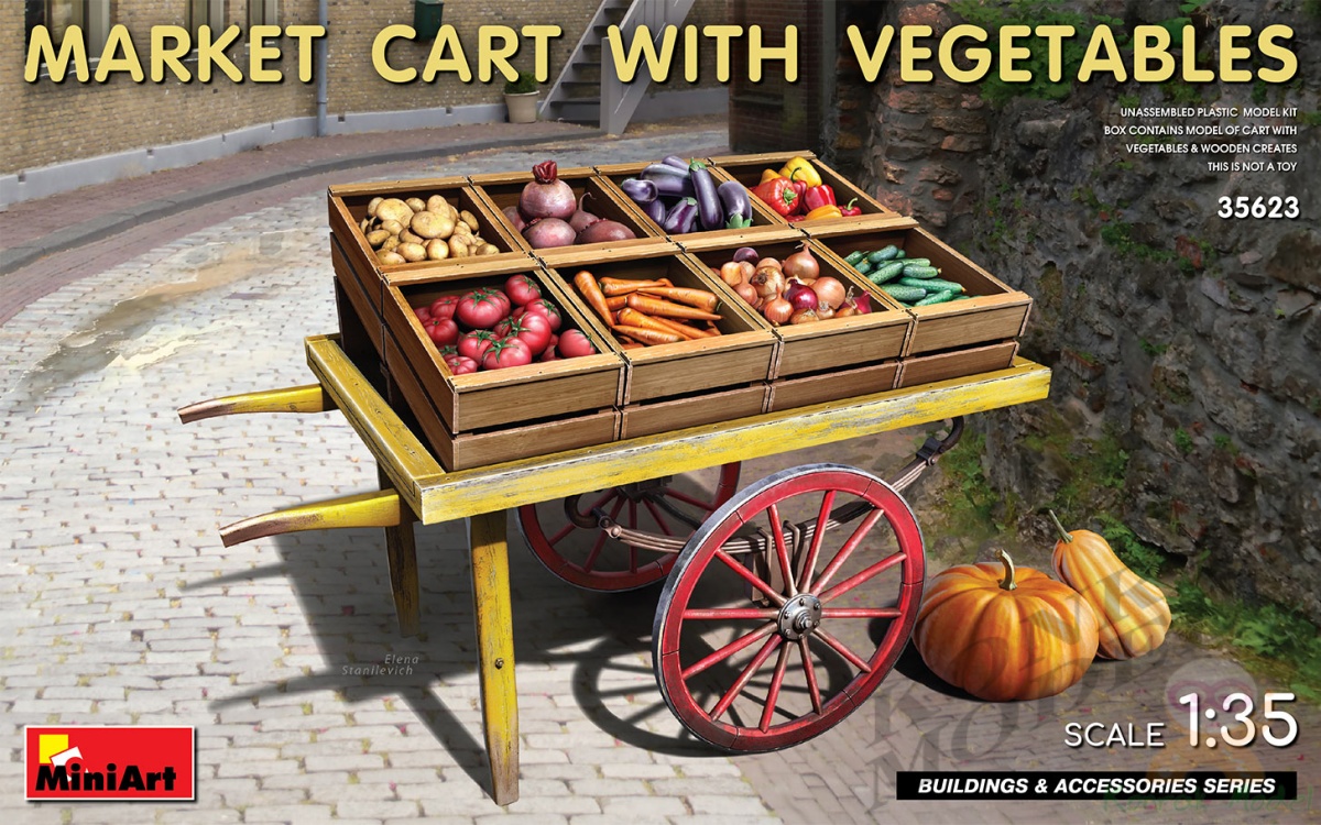 MI35623 MARKET CART WITH VEGETABLES 1/35