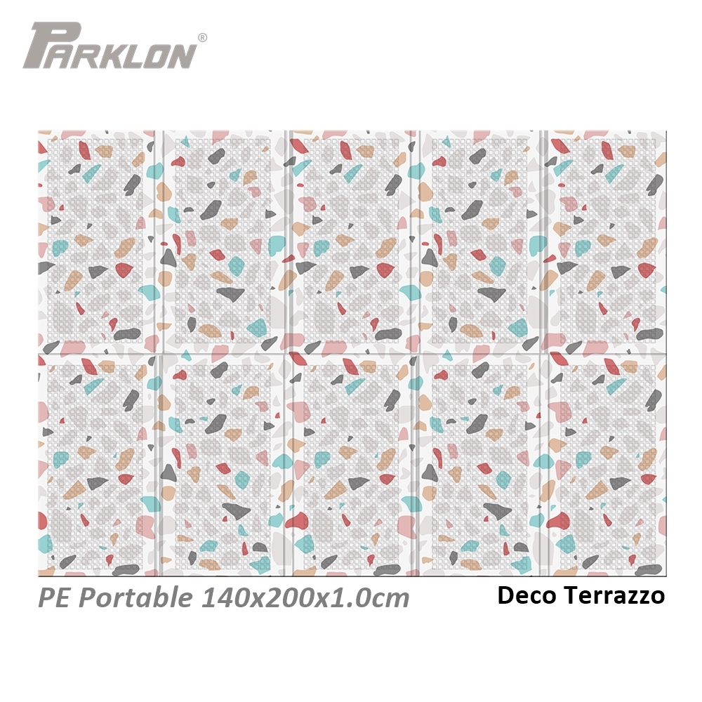 แผ่นรองคลาน Parklon แบบพับได้ PE Folding Mat ลาย Deco Terrazzo ขนาด 140*200 หนา 1.0cm