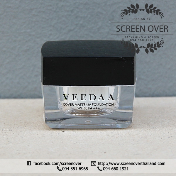 สกรีนกระปุกครีม VEEDAA งานสกรีนกระปุก 1 สี