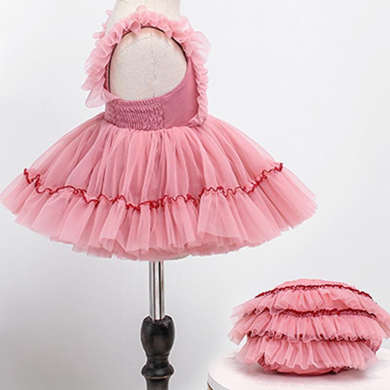 ชุดกระโปรงฟรุ้งฟริ้ง(ชมพู)แถมกางเกง