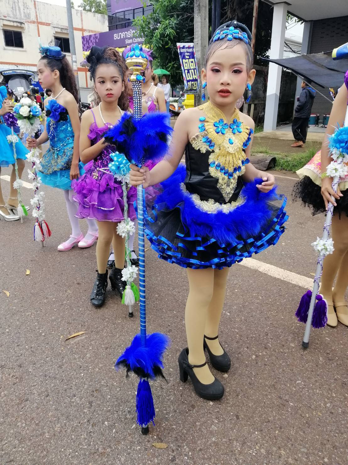 ชุดดรัมเมเยอร์สีน้ำเงินเด็กอนุบาลและประถม